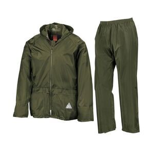 Result Unisex Adult Waterproof Jacket And Trousers Set / Olive
